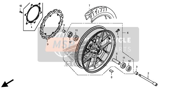 Honda CB500FA 2013 FRONT WHEEL for a 2013 Honda CB500FA