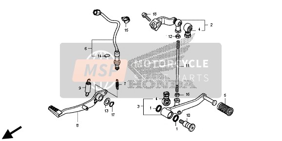 Honda CB500FA 2013 PEDAL for a 2013 Honda CB500FA