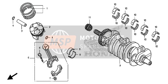 Honda CB600FA 2013 CRANKSHAFT & PISTON for a 2013 Honda CB600FA