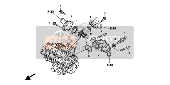 Honda CB600FA 2013 Termostato para un 2013 Honda CB600FA