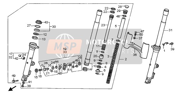 Honda GL1500SE 1997 Forcella anteriore per un 1997 Honda GL1500SE