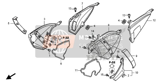 Honda CB1000R 2013 SIDE COVER for a 2013 Honda CB1000R