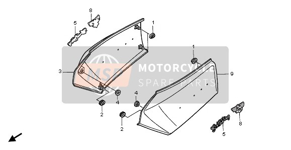 Honda GL1500SE 1997 Cubierta lateral para un 1997 Honda GL1500SE