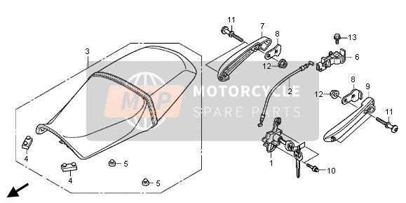 77156MGCD31, Cable, Seat Lock, Honda, 0