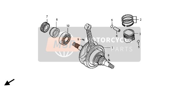 Honda CBF125M 2013 CRANKSHAFT & PISTON for a 2013 Honda CBF125M