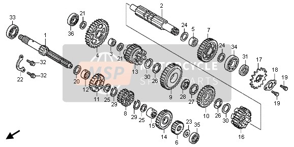 Honda CBR125RS 2013 GETRIEBE für ein 2013 Honda CBR125RS