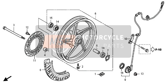 Honda CBR125RS 2013 FRONT WHEEL for a 2013 Honda CBR125RS