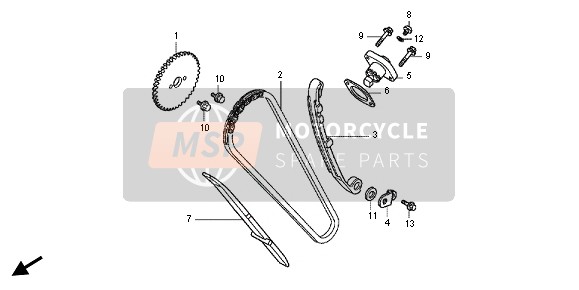 Honda CBR125RT 2013 CAM CHAIN & TENSIONER for a 2013 Honda CBR125RT