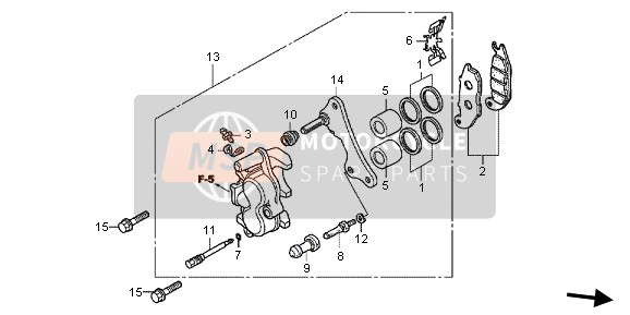 Honda CBR125RT 2013 Pinza de freno delantero para un 2013 Honda CBR125RT