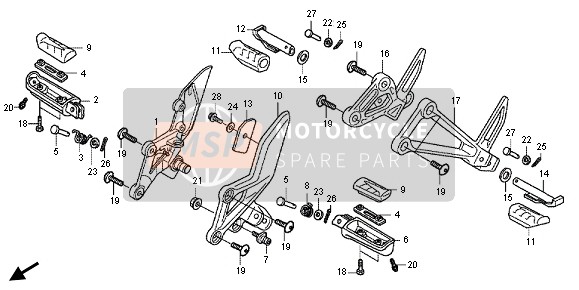 Honda CBR250R 2013 FUSSRASTE für ein 2013 Honda CBR250R