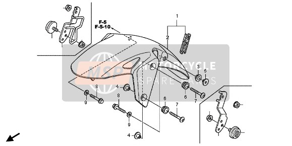 Honda CBR250RA 2013 Guardabarros delantero para un 2013 Honda CBR250RA