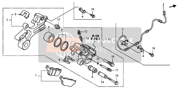 Honda CBR250RA 2013 BREMSSATTEL HINTEN für ein 2013 Honda CBR250RA