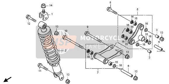 Honda CBR250RA 2013 FEDERBEIN HINTEN für ein 2013 Honda CBR250RA