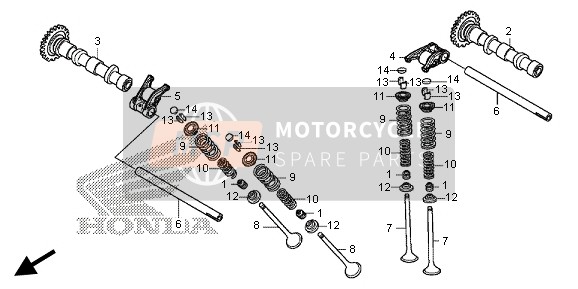 Honda CBR500R 2013 CAMSHAFT & VALVE for a 2013 Honda CBR500R