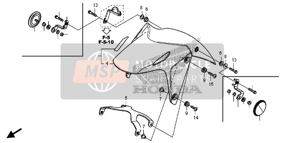 61101MGZJ01ZC, Kotflugel, V. *R263*, Honda, 0