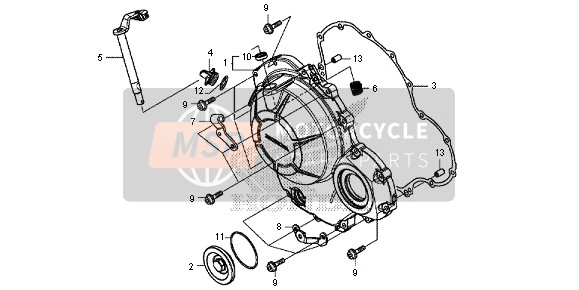 Honda CBR500RA 2013 Tapa del cárter derecho para un 2013 Honda CBR500RA