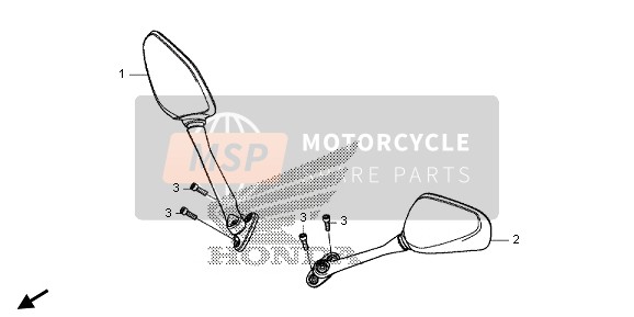 Honda CBR500RA 2013 MIRROR for a 2013 Honda CBR500RA