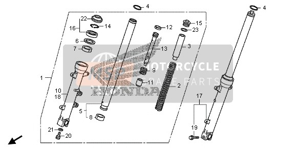 Honda CBR500RA 2013 Forcella anteriore per un 2013 Honda CBR500RA