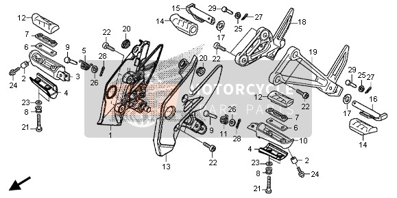 Honda CBR500RA 2013 Step voor een 2013 Honda CBR500RA