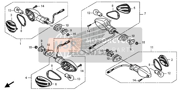 33650MJCD02, Winker Assy., L. Rr. (12V 21W), Honda, 0