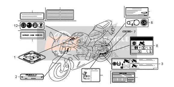 87586MFLD20, Label, Fuel & Drive, Honda, 2