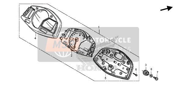 Honda CBR600RR 2013 Meter (KMH) voor een 2013 Honda CBR600RR