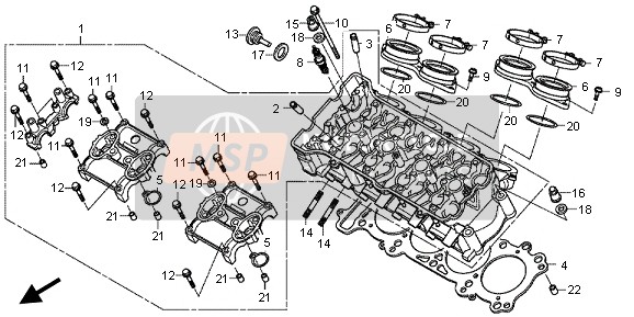 Honda CBR1000RR 2013 CYLINDER HEAD for a 2013 Honda CBR1000RR