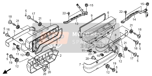 83516MCAS40, Stay, R. Engine Side Cover, Honda, 3