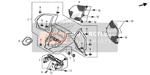 Honda GL1800B 2013 ZÄHLERTAFEL für ein 2013 Honda GL1800B