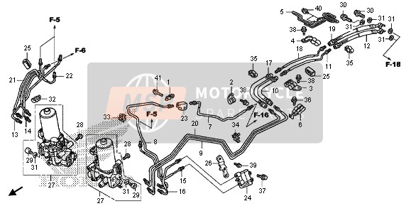 43314MCA971, Main Hose B, Rr. Brake, Honda, 1