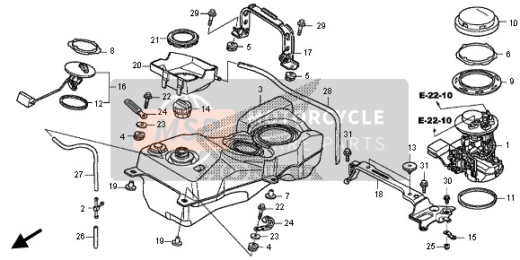 37080MCA000, Fuel Unit Set, Honda, 2