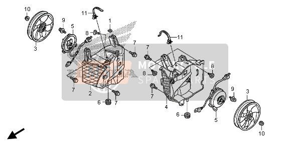 Honda GL1800B 2013 Koelventilator voor een 2013 Honda GL1800B