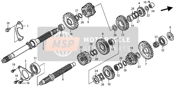 Honda GL1800 2013 Transmissie voor een 2013 Honda GL1800