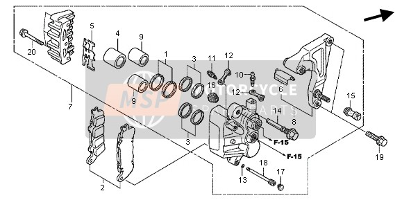 Honda GL1800 2013 BREMSSATTEL HINTEN für ein 2013 Honda GL1800