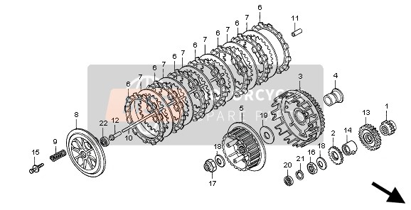 Honda NX650 1997 CLUTCH for a 1997 Honda NX650