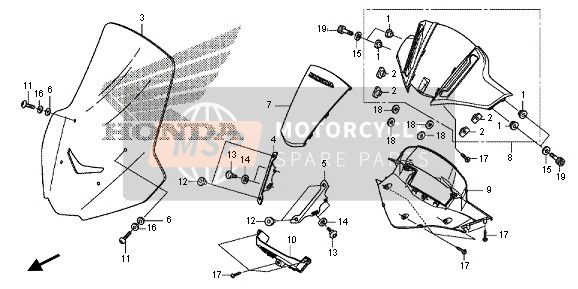 Honda NC700D 2013 Metro Visera & Parabrisas para un 2013 Honda NC700D