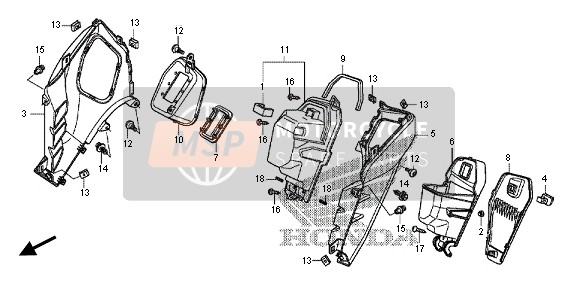 Honda NC700D 2013 Bolsillo para un 2013 Honda NC700D