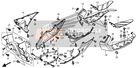 Honda NC700D 2013 UNDER COWL  for a 2013 Honda NC700D