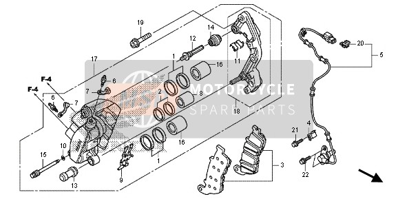 Honda NC700D 2013 FRONT BRAKE CALIPER for a 2013 Honda NC700D