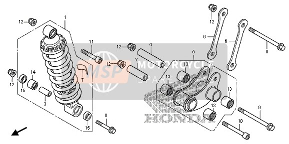 Honda NC700D 2013 FEDERBEIN HINTEN für ein 2013 Honda NC700D