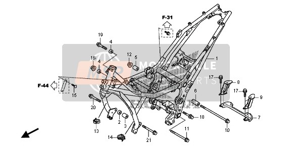 Honda NC700D 2013 FRAME BODY for a 2013 Honda NC700D