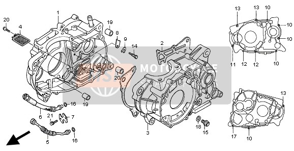 Honda NX650 1997 Carter voor een 1997 Honda NX650