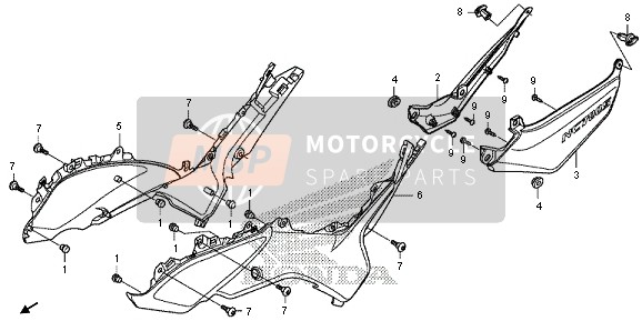 Honda NC700S 2013 Coperchio laterale per un 2013 Honda NC700S