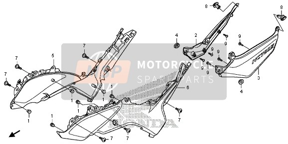 Honda NC700SA 2013 Cubierta lateral para un 2013 Honda NC700SA