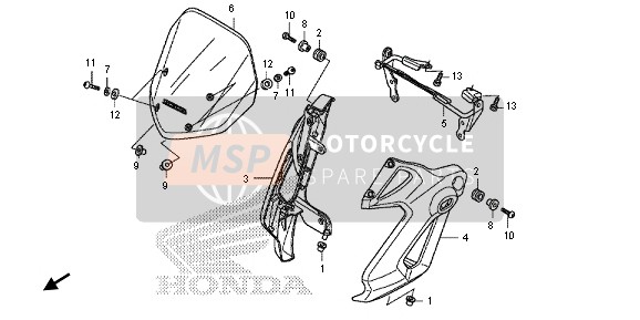 Honda NC700SA 2013 FRONT COWL for a 2013 Honda NC700SA