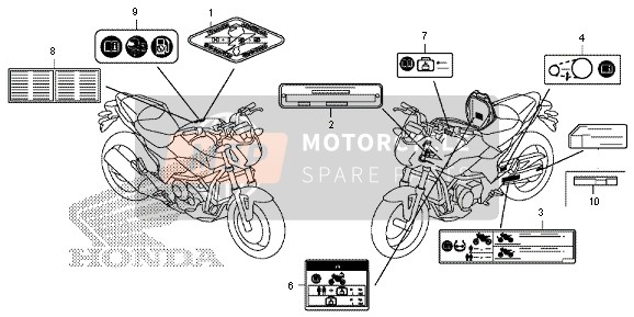 Honda NC700SA 2013 WARNUNGSETIKETT für ein 2013 Honda NC700SA