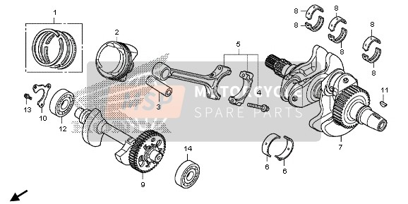 Honda NC700SD 2013 CRANKSHAFT & PISTON for a 2013 Honda NC700SD