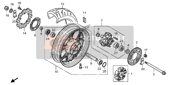 Honda NC700SD 2013 REAR WHEEL  for a 2013 Honda NC700SD