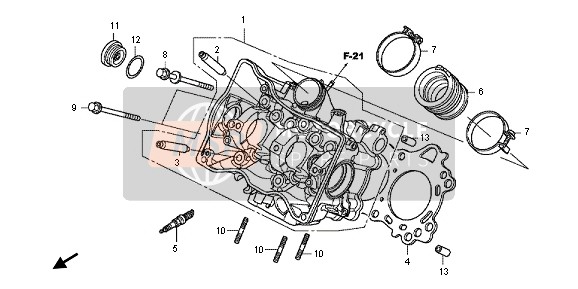 Honda NC700XA 2013 CYLINDER HEAD for a 2013 Honda NC700XA