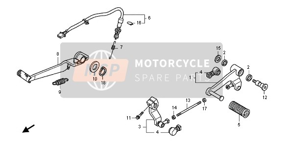 Honda NC700XA 2013 Pedale per un 2013 Honda NC700XA